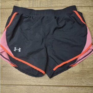 Under Armour Shorts Womens XS Loose Fit Running Black Pink Orange